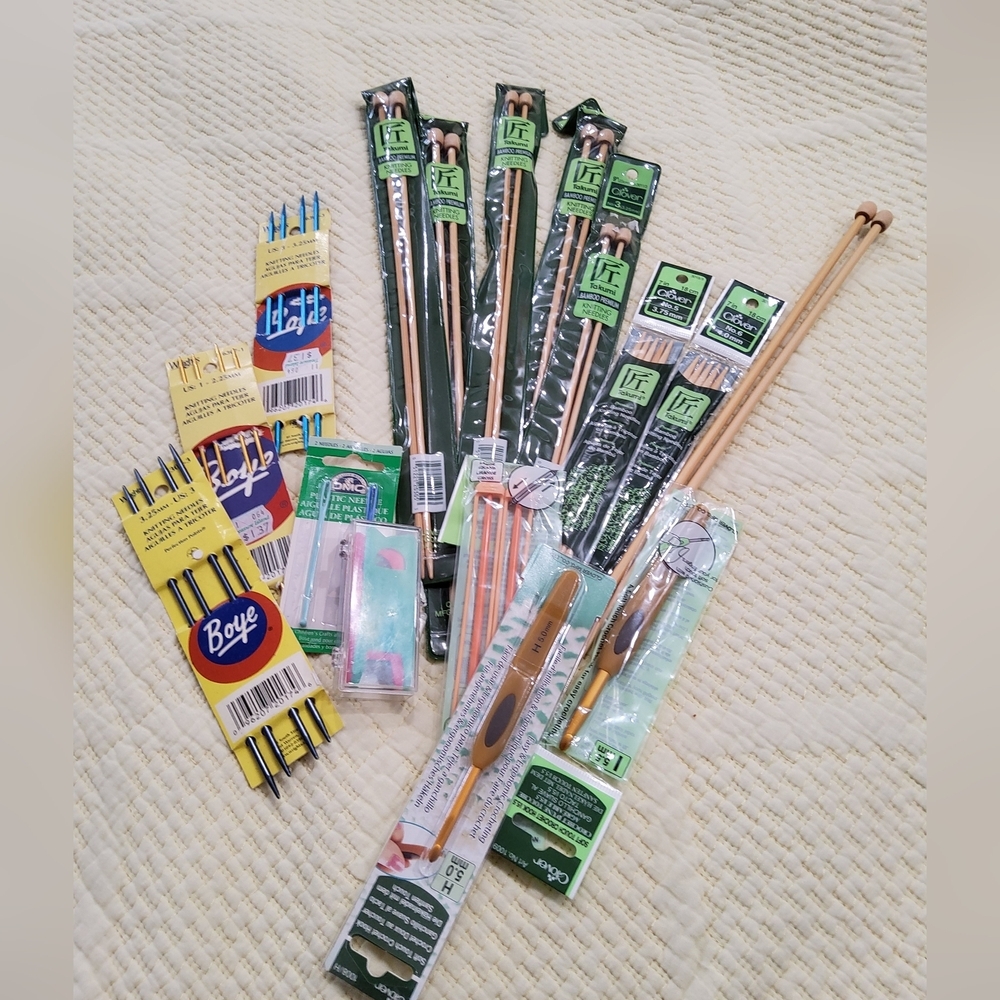Vintage Assorted Knitting Needles and Accessories Set